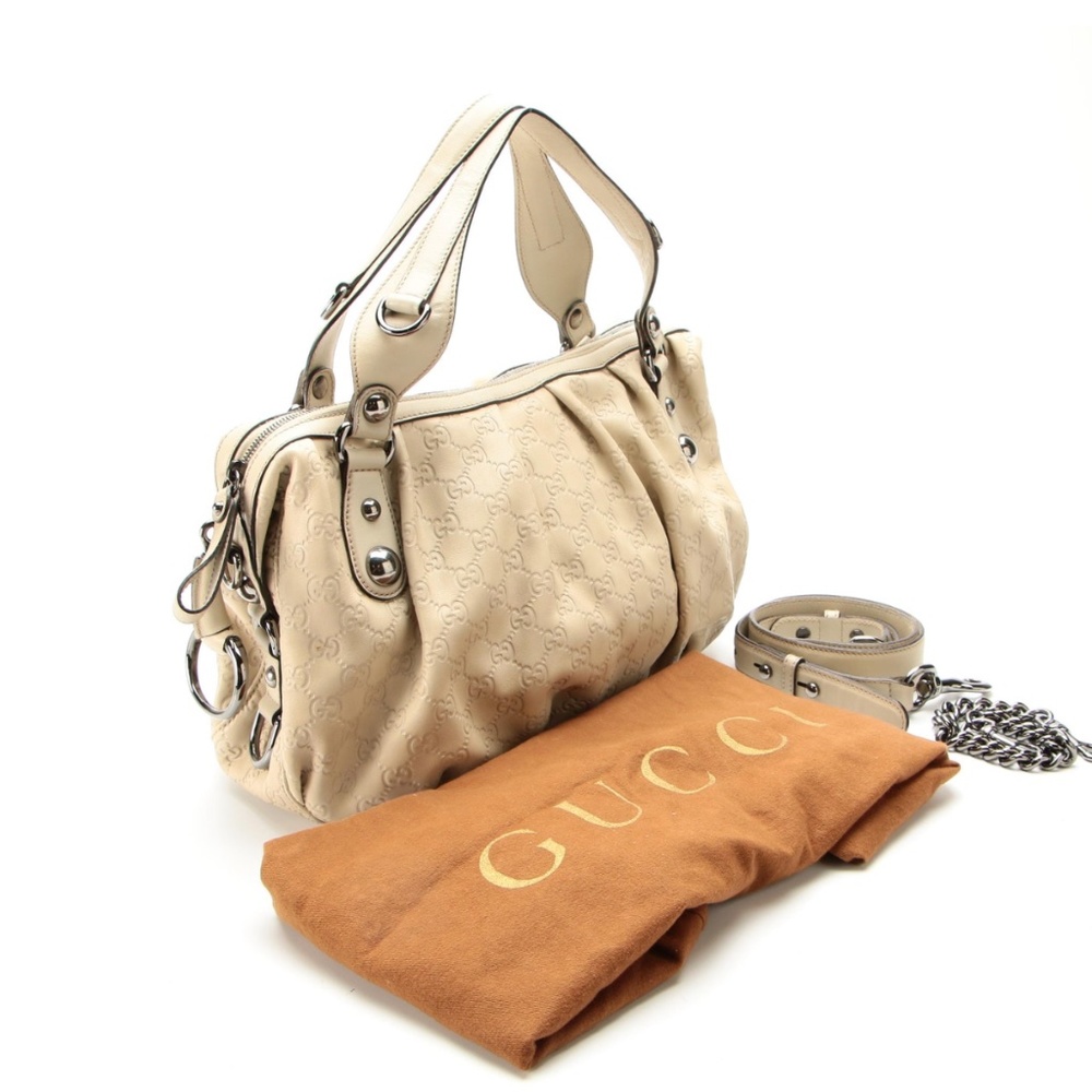 Gucci Icon Bit Boston Bag in GG Guccissima Leather with Detachable Strap